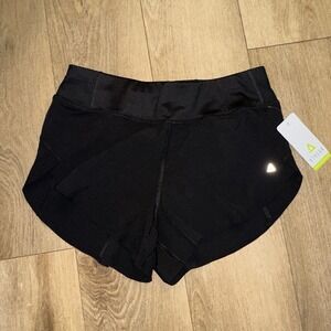 Athlux Performance Women's Shorts Black  Size Med Panty Lined Zip Pocket NEW